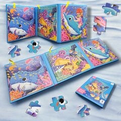 Dėlionė knyga vaikams vandens gyvūnai, 75 d., 3 paveiksliukai kaina ir informacija | Dėlionės (puzzle) | pigu.lt
