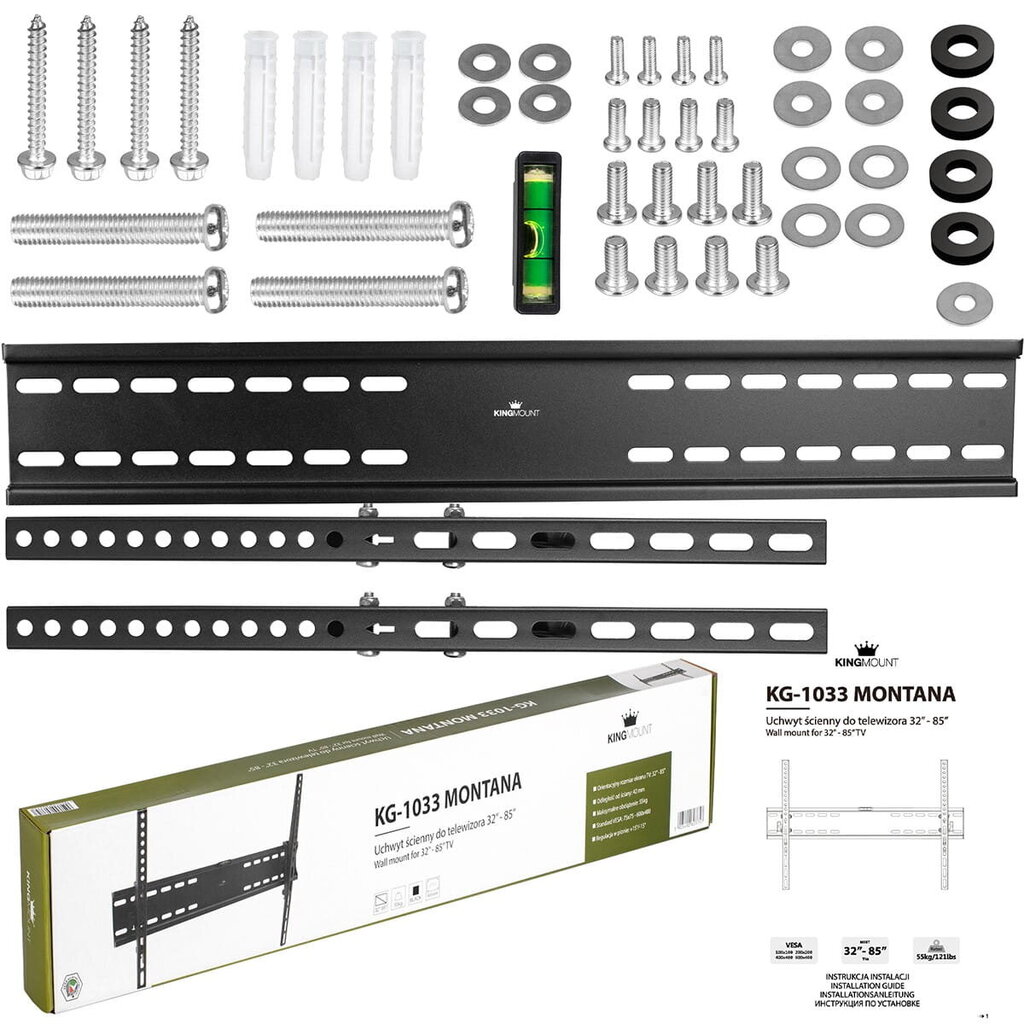 King Mount KG-1033 32-85" kaina ir informacija | Televizorių laikikliai, tvirtinimai | pigu.lt