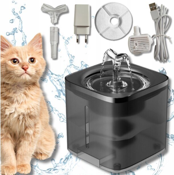 Automatinis vandens fontanas katėms ir šunims, 2l цена и информация | Dubenėliai, dėžės maistui | pigu.lt