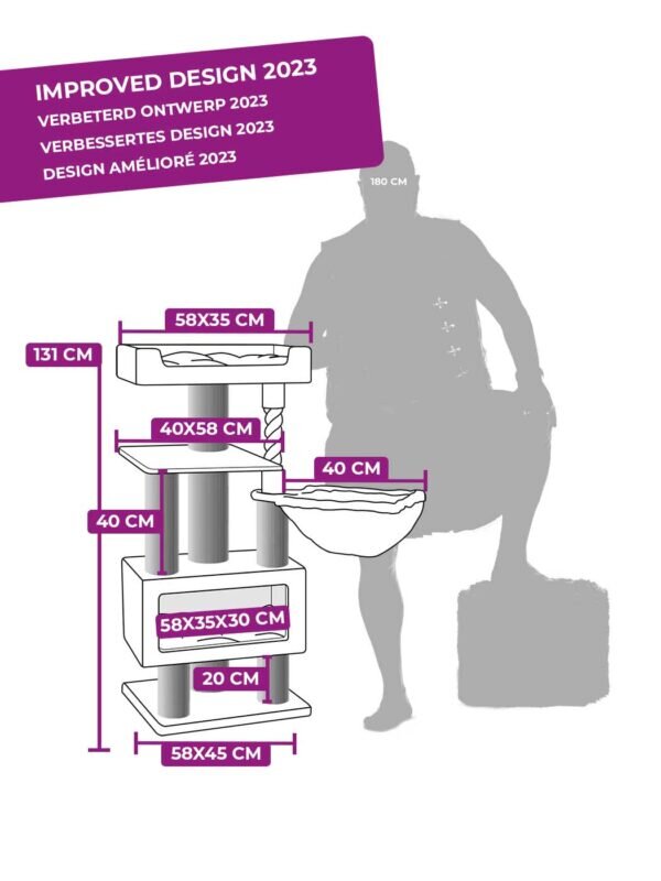 Kačių draskyklė Petrebels Parklane 131, kapučino цена и информация | Draskyklės | pigu.lt