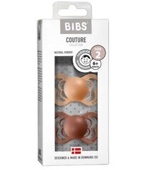 BIBS 6+ mėn. čiulptukai COUTURE, 2 vnt., Peach/Woodchuck kaina ir informacija | Čiulptukai | pigu.lt