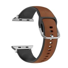 Beline pasek Apple Watch Silico Leather 42|44|45|49mm brązowo-czarny |brown-black box цена и информация | Аксессуары для смарт-часов и браслетов | pigu.lt