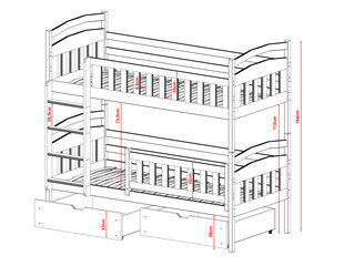 Lovos su nameliais Ignas FURNLUX CLASSIC, 88x178x164 cm, pilka kaina ir informacija | Lovos | pigu.lt