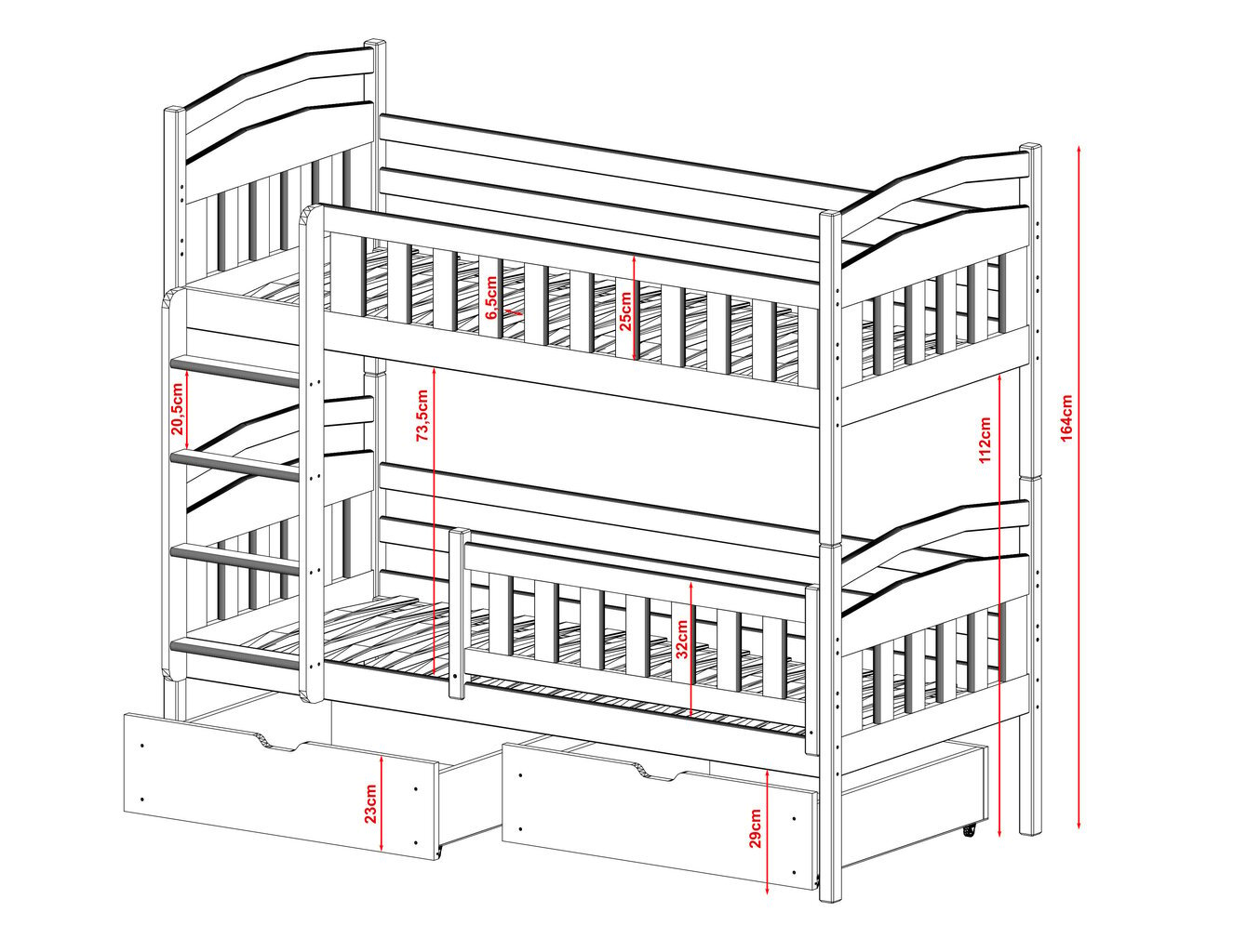 Lovos su nameliais Ignas FURNLUX CLASSIC, 98x188x164 cm, pilka kaina ir informacija | Lovos | pigu.lt