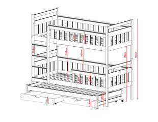 Lovos su nameliais Kors FURNLUX CLASSIC, 88x198x164 cm, pilka kaina ir informacija | Lovos | pigu.lt