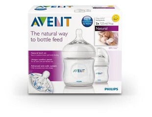 Buteliukai Avent, balti, 2 vnt. 125 ml. kaina ir informacija | Buteliukai kūdikiams ir jų priedai | pigu.lt