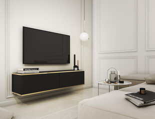 Tv staliukai Oro Mdf FURNLUX CLASSIC, 135x32x30 cm, juodas kaina ir informacija | TV staliukai | pigu.lt