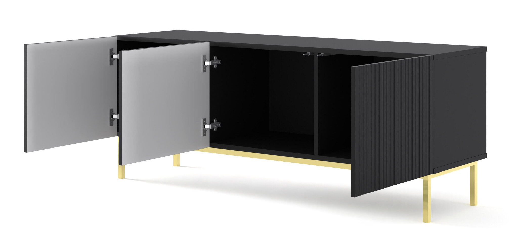 Tv staliukai Ravenna B FURNLUX CLASSIC, 150x42x58 cm, juodas цена и информация | TV staliukai | pigu.lt