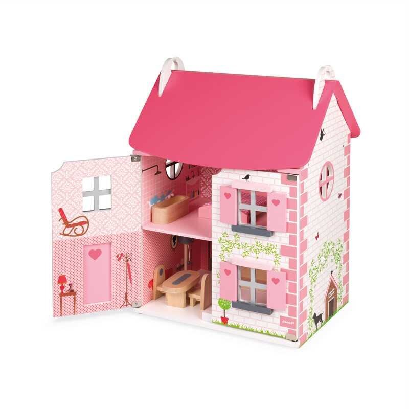 Mdinis lėlių namas su baldais MADEMOISELLE DOLL`S HOUSE цена и информация | Žaislai mergaitėms | pigu.lt