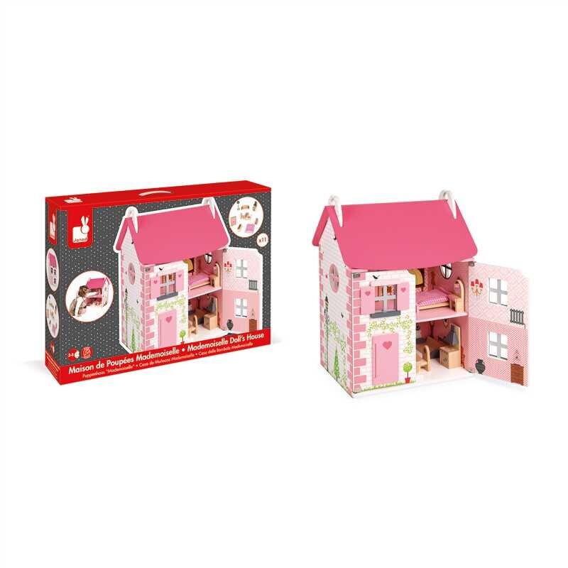 Mdinis lėlių namas su baldais MADEMOISELLE DOLL`S HOUSE цена и информация | Žaislai mergaitėms | pigu.lt