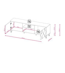 Tv staliukai Bilbao FURNLUX CLASSIC, 183x40x55 cm, bėžas kaina ir informacija | TV staliukai | pigu.lt