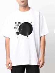 Marškinėliai Trace of Space Oversize men's white "Daugiau niekas niekada neateina" TOSW20043_S kaina ir informacija | Vyriški marškinėliai | pigu.lt