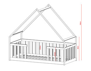 Vaikiška lova Bee FURNLUX CLASSIC, 98x188x184 cm, baltas kaina ir informacija | Lovos | pigu.lt