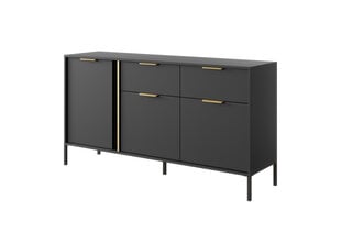 Komoda Lars FURNLUX CLASSIC, 154x40x82 cm, juodas kaina ir informacija | Komodos | pigu.lt