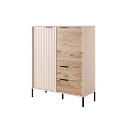 Komoda Rave FURNLUX CLASSIC, 104x40x124 cm, bėžas kaina ir informacija | Komodos | pigu.lt