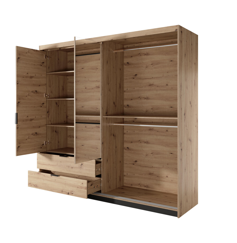 Spinta Tally FURNLUX CLASSIC, 220x60x211 cm, bėžas kaina ir informacija | Spintos | pigu.lt