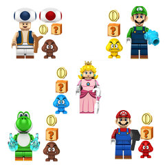 Konstruktorius Super Mario figūrėlės HeroBricks, 5vnt, 5cm kaina ir informacija | Konstruktoriai ir kaladėlės | pigu.lt