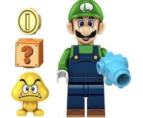 Конструктор Super Mario Luigi фигурка HeroBricks, 5 см цена и информация | Конструкторы и кубики | pigu.lt