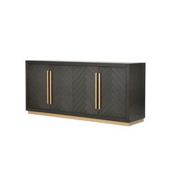 Komodos Seville FURNLUX PREMIUM, 180x48x80 cm, juodas kaina ir informacija | Svetainės spintelės | pigu.lt