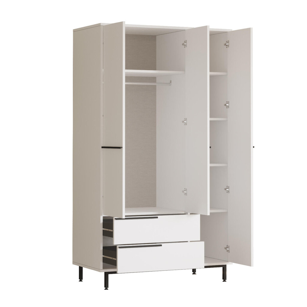 Spinta Ocean FURNLUX CLASSIC, 112x55x196 cm, baltas kaina ir informacija | Spintos | pigu.lt