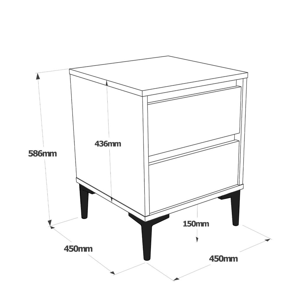 Spintelės prie lovos Aristo FURNLUX CLASSIC, 45x45x59 cm, ruda цена и информация | Spintelės prie lovos | pigu.lt