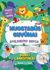 Nuostabūs gyvūnai. Spalvinimo knyga. Dideli lankstiniai kaina ir informacija | Spalvinimo knygelės | pigu.lt