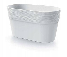 Plastikinis ovalus baltas 27,5 cm vazonas Furu kaina ir informacija | Vazonai | pigu.lt