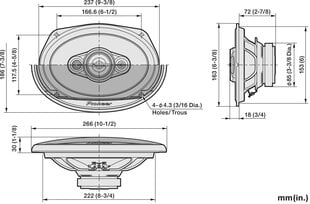 Pioneer TS-A6971F, juoda kaina ir informacija | Automobiliniai garsiakalbiai | pigu.lt