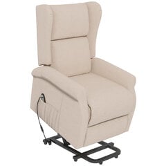 Fotelis reglaineris Homcom, 72,5x94x109 cm, smėlio spalvos цена и информация | Кресла в гостиную | pigu.lt