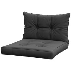 2-jų lauko kėdžių pagalvėlių komplektas Outsunny, pilkas kaina ir informacija | Pagalvės, užvalkalai, apsaugos | pigu.lt
