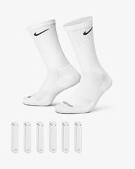 Носки Nike EVERYDAY CSH CRW 6 шт., белого цвета цена и информация | Sportinis kostiumas moterims Kinga, veliūrinis | pigu.lt