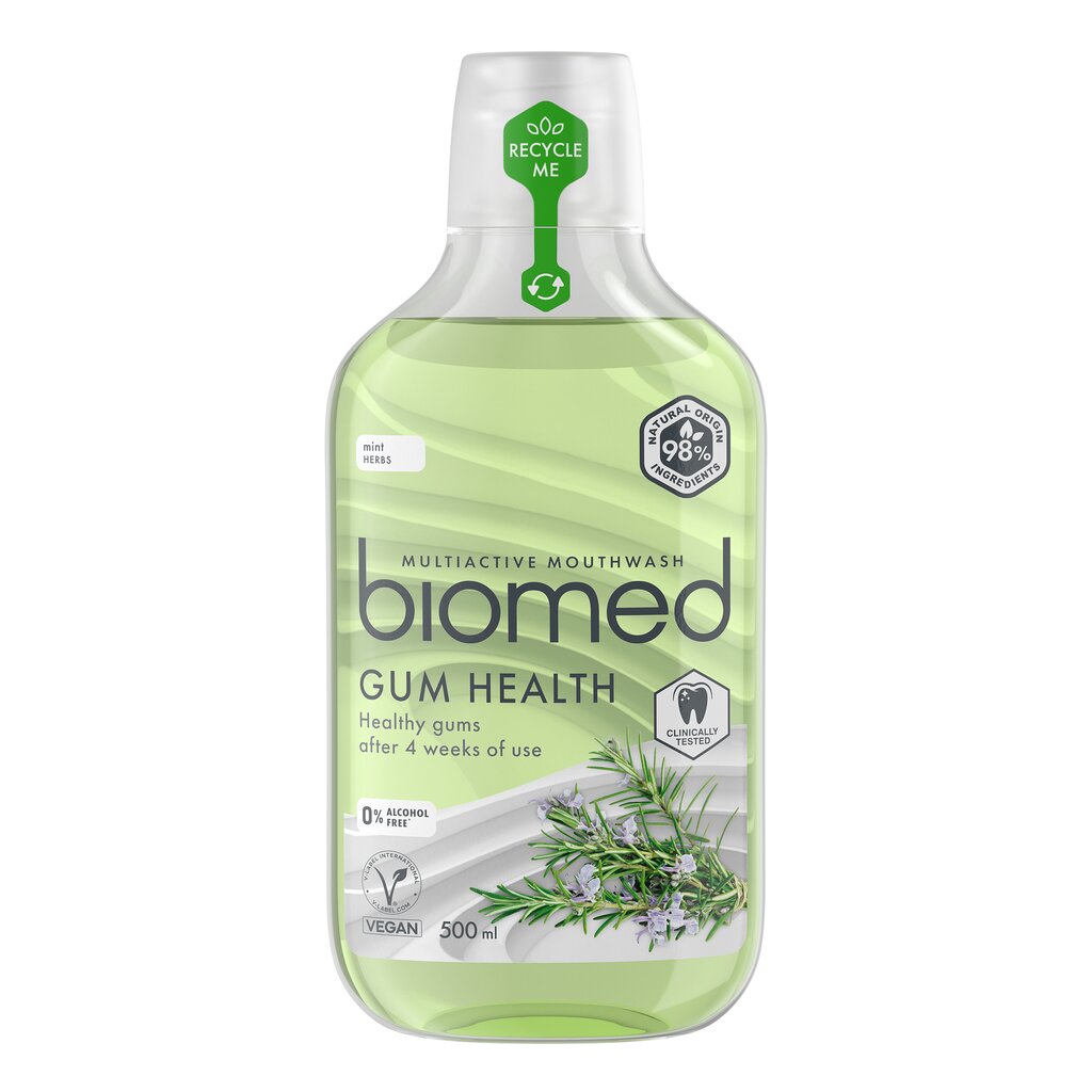 Burnos skalavimo skystis Biomed Gum Health, 500 ml kaina ir informacija | Dantų šepetėliai, pastos | pigu.lt