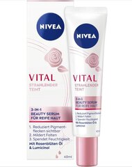 Сыворотка для лица Nivea Vital Strahlender Teint 3в1, сияние, 40 мл цена и информация | Сыворотки для лица, масла | pigu.lt