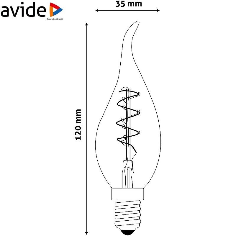 Avide LED lemputė 3W E14 Soft Filament kaina ir informacija | Elektros lemputės | pigu.lt