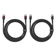 Baseus Cafule USB-C | USB-C 100W cable 2 m - red-black and black-gray (2 pcs.) цена и информация | Кабели для телефонов | pigu.lt