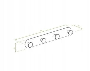 Keturvietis rankšluosčių laikiklis chromas kaina ir informacija | Vonios kambario aksesuarai | pigu.lt