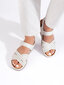 Moteriški balti sandalai su velcro (-) 0000296581832 цена и информация | Basutės moterims | pigu.lt