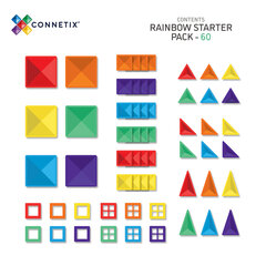 CONNETIX магнитный конструктор Rainbow Starter 60 шт цена и информация | Игрушки для малышей | pigu.lt