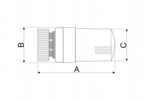 M30x1,5 TERMOSTATINĖ GALVUTĖ, skirta baltam radiatoriui kaina ir informacija | Priedai šildymo įrangai | pigu.lt