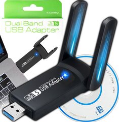 USB Wifi adapteris USB 3.0 1300mbps kaina ir informacija | Adapteriai, USB šakotuvai | pigu.lt