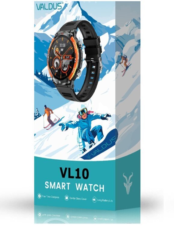 Valdus VL10 Black/Orange kaina ir informacija | Išmanieji laikrodžiai (smartwatch) | pigu.lt