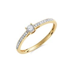Geltono aukso žiedas su deimantais 0013338800142 kaina ir informacija | Žiedai | pigu.lt