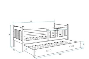 Vaikiška lova BMS703PRR, 80x160 cm, šviesiai ruda/rožinė kaina ir informacija | Vaikiškos lovos | pigu.lt