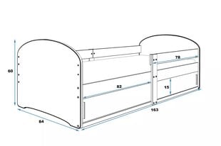 Детская кровать BMS421PP, 80x190 см, светло коричневый/синий цена и информация | Детские кровати | pigu.lt