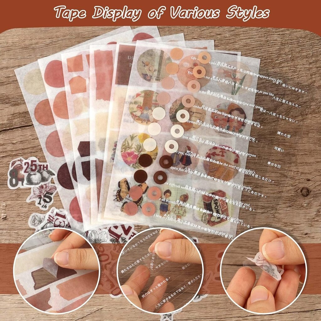 Iškarpų albumo lipdukų rinkinys VBNZBK Vintage Scrapbooking, 155 vnt kaina ir informacija | Sąsiuviniai ir popieriaus prekės | pigu.lt