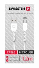 Swissten Data провод USB / Micro USB 1,2 м цена и информация | Кабели для телефонов | pigu.lt