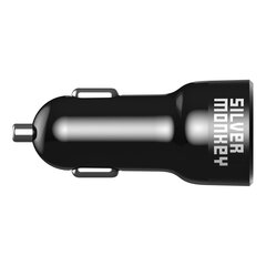 Silver Monkey SMA078 car charger 1xUSB-C 1xUSB-A 45W PD QC - black цена и информация | Зарядные устройства для телефонов | pigu.lt