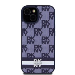 DKNY PU Leather Checkered Pattern and Stripe Case for iPhone 15 Blue цена и информация | Чехлы для телефонов | pigu.lt