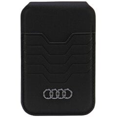 Audi Leather Wallet Card Slot Stand czarny|black MagSafe AU-MSCH-GT|D3-BK цена и информация | Чехлы для телефонов | pigu.lt