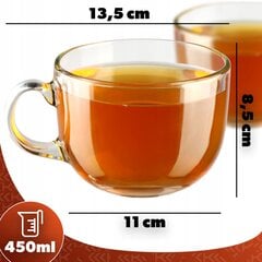 Stiklinės sulčių arbatos gėrimams Rinkinys 6 vnt, 450 ml kaina ir informacija | Taurės, puodeliai, ąsočiai | pigu.lt